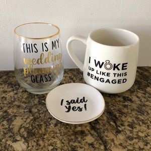 Cute engagement glasses/ring plate